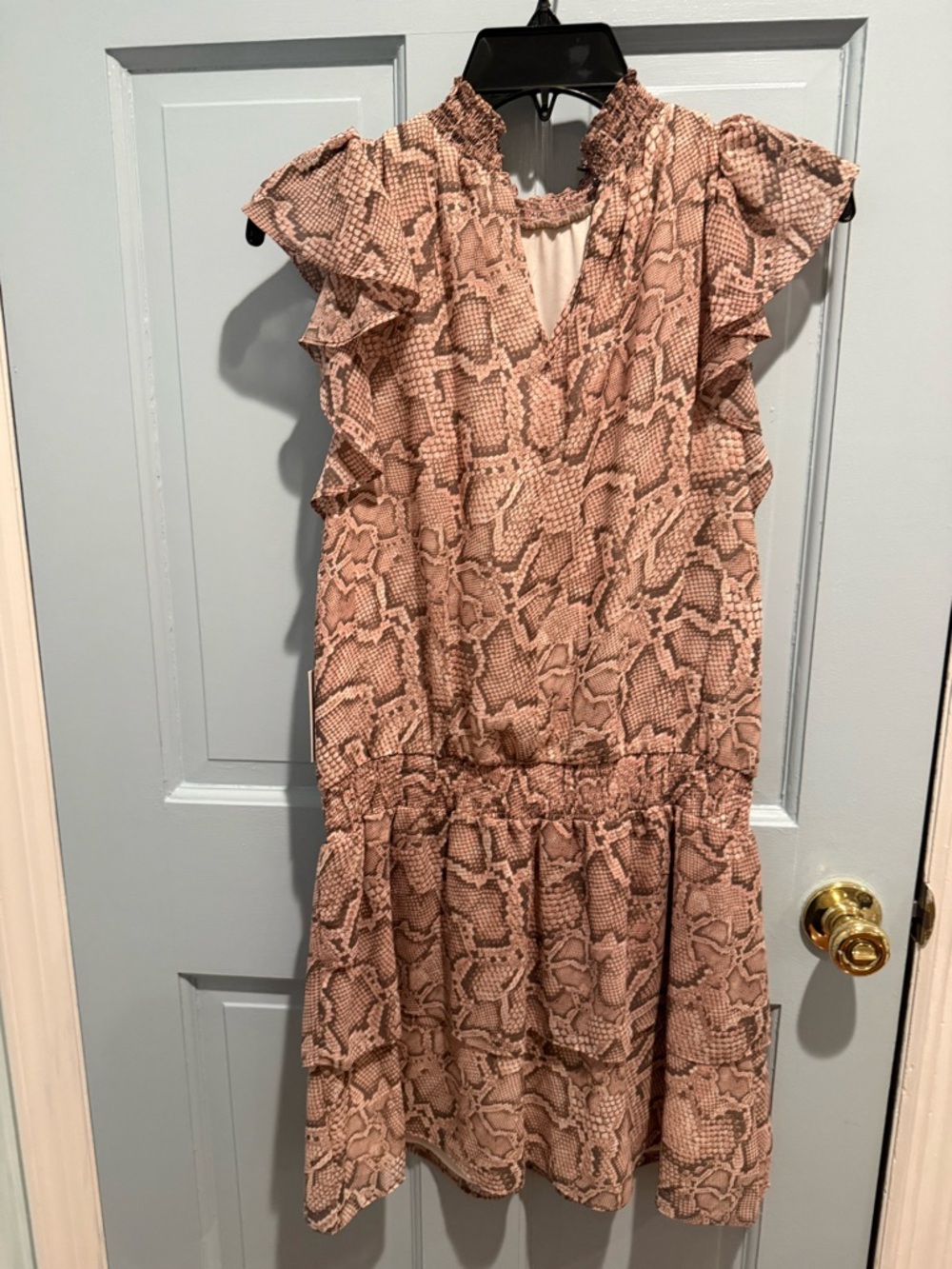 1. State snake print mini dress